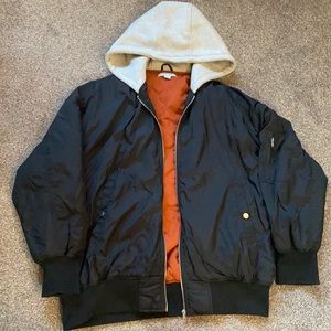 Oversized black bomber Jacket